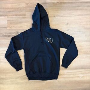 New Gojira Men’s Full Zip Black Double Sided Hoodie Fortitude Faces Graphic Sz S